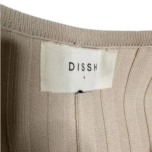DISSH Beige Ribbed Knit Midi Dress Size L thumbnail 3
