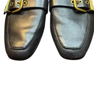 Dolce‎ Vita Shoes Womens Size 8 Black Leather Buckle Loafer Mules Slip On Casual thumbnail 2