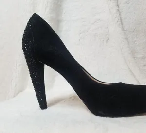 Nine West Suede Rhinestone Heels sz 8M thumbnail 7