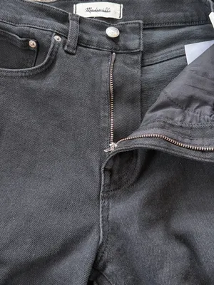 Madewell The Wide Leg Jean in Super Stretch Denim Black Frost Women’s Size 26 thumbnail 9