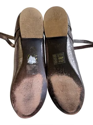 Free People Leather Atlas Metallic Ankle Wrap Ballet Flats Size 6.5 thumbnail 8