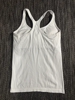 Lululemon Ebb To Street Tank White Ribbed Size 8 thumbnail 2