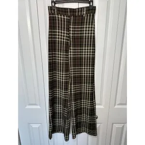 Free People‎ Jules Plaid Pants Womens 0 Green High Rise Trousers Academia Grunge thumbnail 2