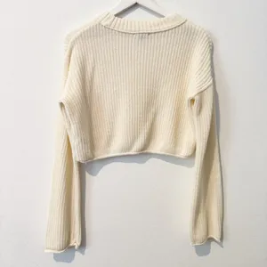 Wild Fable Sweater‎ Size XS Cream Knit Flare Sleeve Rolled Hem Crop Garden Party thumbnail 6