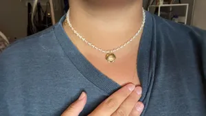 Handmade Necklace with Shell pendant White thumbnail 1