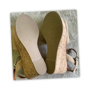 Michael by Michael Shannon Cork‎ Wedge Sandals Womens 7 Tan Suede thumbnail 6