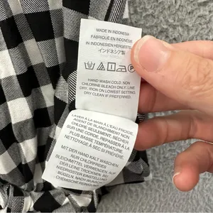 Madewell Button Back‎ Buffalo Check Tie Tee Short Sleeve Gingham Women's Small thumbnail 5