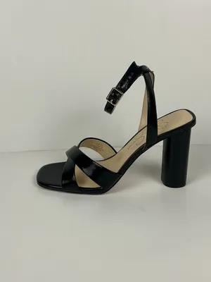 Jessica Simpson Black Patent Strappy Block Heel Sandals 4 inch thumbnail 4