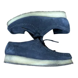 Clarks Originals Wallabee Navy Blue Suede Crepe Sole Moccasin Lace Shoes Women 9 thumbnail 6