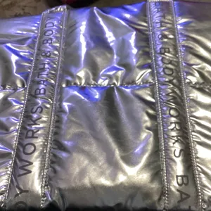 Bath & body Works Silver metallic Tote Bag thumbnail 9