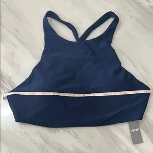 Aerie Navy Blue Swimsuit Top with Racerback Design thumbnail 4