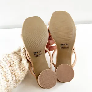 Dolce Vita Strappy Square Toe Myla Block Heel Sandals Tan Beige 9.5 thumbnail 5