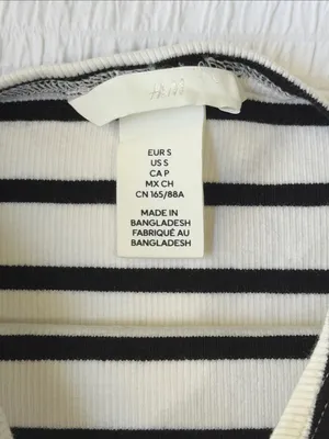 H&M Rib-Knit Strapless Bandeau Top - Striped thumbnail 2