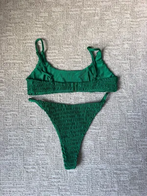 superdown Olivia Smocked Bikini Set - Emerald Green thumbnail 3