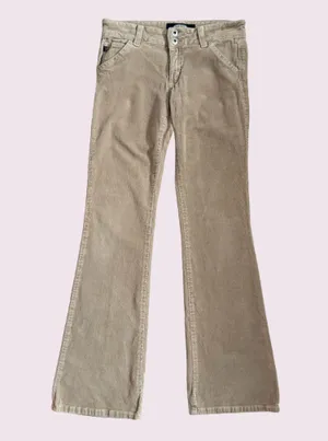 Just USA Y2K 2000’s Khaki Tan Preppy Low Rise Corduroy Casual Straight Leg Pants thumbnail 1
