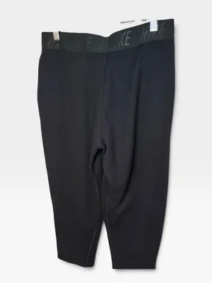 Nike Dri-FIT Black Cropped Athletic Pants Sweatpants Logo Waistband MEDIUM thumbnail 4