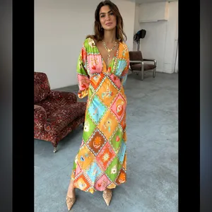 Never fully dressed NWT Soller Emma Dress $228 satin printed spring revolve boho thumbnail 2