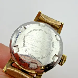 Medco 17 Jewels Selfwinding Swiss Made Ladies Watch Date Gold Tone Parts thumbnail 7