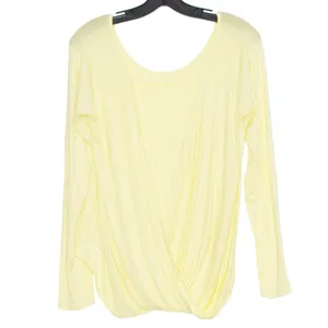 Zyia Top Long Sleeve Open Back Yellow Lightweight Yoga Athleisure Tee Size Small thumbnail 2