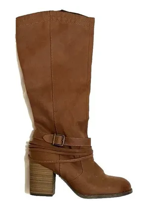 Kohl's Women’s High Heel Boots Brown Size 7M Inside Zip Western Style thumbnail 1