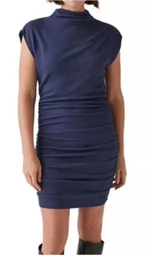 Michael Stars Gia Mock Navy Blue Ribbed Dress NWT Medium‎ thumbnail 1
