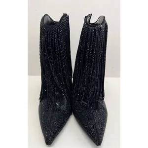 INC Boots‎ Size 6 Black Western Ankle Booties Pointed Toe Evening Shoes NEW thumbnail 6