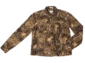 Christopher Banks floral scroll velvet corduroy short Boho‎ jacket shacket sz M thumbnail 1