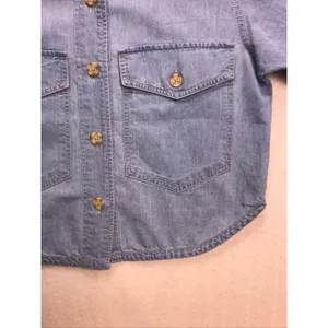 Z‎ SUPPLY Womens Blue Denim Button Down Shirt Shacket XS ZJ232414E Light Wash thumbnail 5