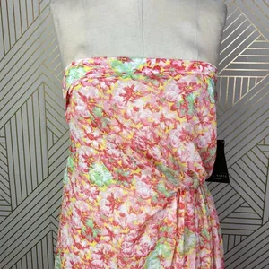 Zara‎ Basic Floral Strapless Maxi Dress in Pink Boho Draped Size US XS thumbnail 5
