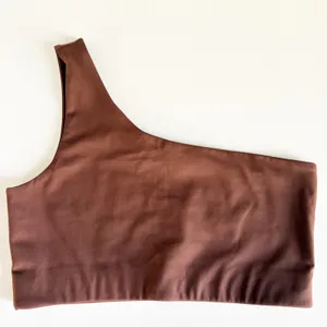 Girlfriend Collective Womens Bianca One Shoulder Earth Minimalist Bra Top XL thumbnail 3