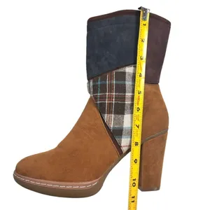 Muk Luks Nola brown:suede vegan boho patchwork heeled boots thumbnail 9