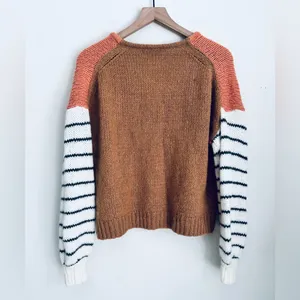 Madewell Balloon Sleeve Alpaca Wool Blend Color Block Sweater oversized S thumbnail 3