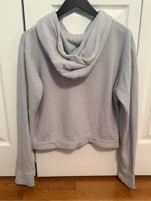 Perfectwhitetee Patti Full Zip in Light Blue Gray thumbnail 3