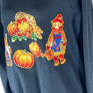 Tultex Scarecrow Pumpkin Fall Themed Women’s Vintage 90s Sweatshirt Large thumbnail 4