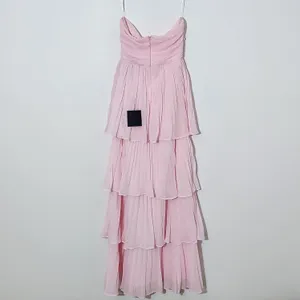 Lulus Pink Tiered Strapless Maxi Dress NWT Size XS Pink Wedding Guest Dress thumbnail 5