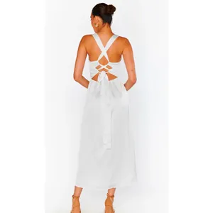NWOT Show Me Your MuMu Mina Midi Dress Ivory Luxe Satin Size Small Formal thumbnail 4
