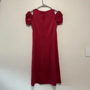 MaxMara NWT Satin Red Cut-Out Cap Sleeve Cold Shoulder Mini Dress Size 2‎ thumbnail 3