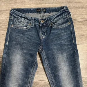 Royal Blue Womens Jeans 26x31 Low Rise Bootcut‎ Medium Wash Y2K Contrast Stitch thumbnail 8