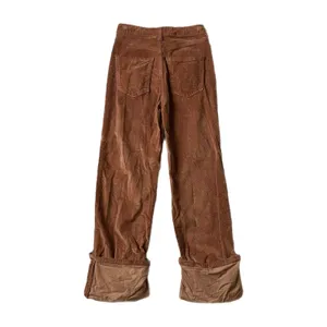 Anthropologie Pilcro Corduroy Pants Brown High Rise Straight Wide Leg Cuffed 25 thumbnail 4