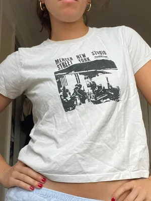 Brandy Melville Beige Mercer Street New York Graphic Tee thumbnail 1