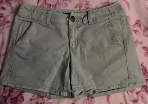 American Eagle Outfitters Light Mint Green Casual Cotton Shorts thumbnail 1