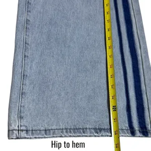 NEW Edikted Side Stripe Low Rise Wide Leg Washed Jeans Capsule Skater Grunge‎ S thumbnail 13