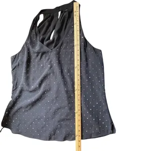 WHBM Black/Silver Accented After 5 Sleeveless Tank Top Blouse- Size XL thumbnail 15