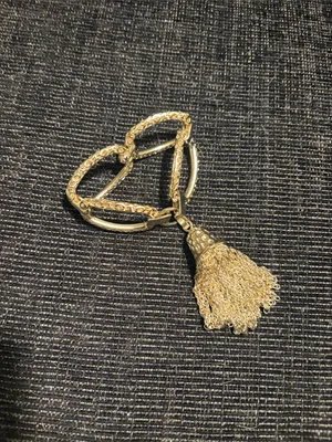 Retired Kendra Scott Gold Textured Link Chain Tassel Statement Bracelet thumbnail 2