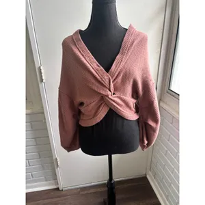 We The Free Free People Fall For You Twist Crop Top Small boho thermal layered thumbnail 2