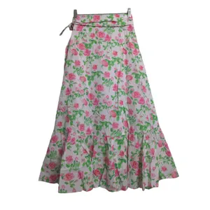 Hill House The Mirabel Skirt Pink Roses Wrap Midi Cotton XS New thumbnail 7