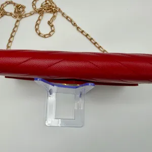 Yves Saint Laurent YSL Monogram Chevron Leather Clutch Crossbody Wallet with Chain Red thumbnail 13