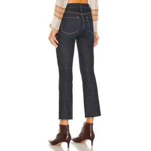 Frame Le Crop Mini Boot Jeans Womens 25 Blue Denim Fray Raw Hem Stretch thumbnail 8