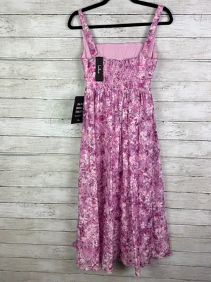 Lulus Colwyn Light Magenta Floral Jacquard Bustier Midi Dress Size Small thumbnail 6