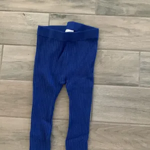 437 Blue ribbed stretch leggings thumbnail 2